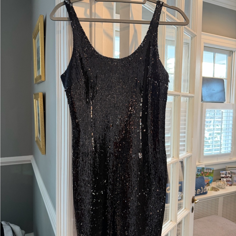 Silence + Noise Black Sequin Mini Dress — Size 2